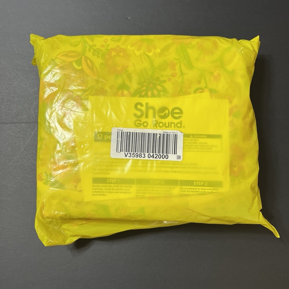 Shoe Go Round Shoe Storage Organizer Floral 12 Pockets New Sealed